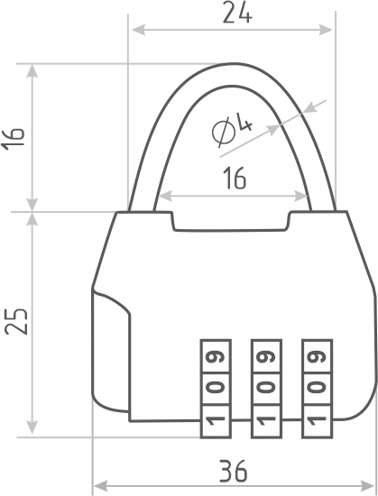 Замок для чемодана Нора-М 617 кодовый / 17084