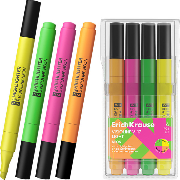Набор маркеров Erich Krause Visioline V-17 Light Neon / 63560 - фото