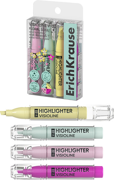 Набор маркеров Erich Krause Visioline V-22 Floral Soul / 63562 - фото