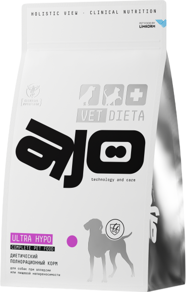 Сухой ветеринарный корм для собак AJO Vet Dieta Ultra Hypo - фото