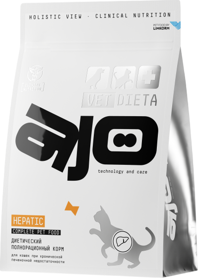 Сухой ветеринарный корм для кошек AJO Vet Dieta Hepatic - фото