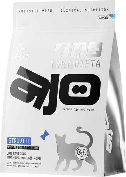 Сухой ветеринарный корм для кошек AJO Vet Dieta Struvite - фото