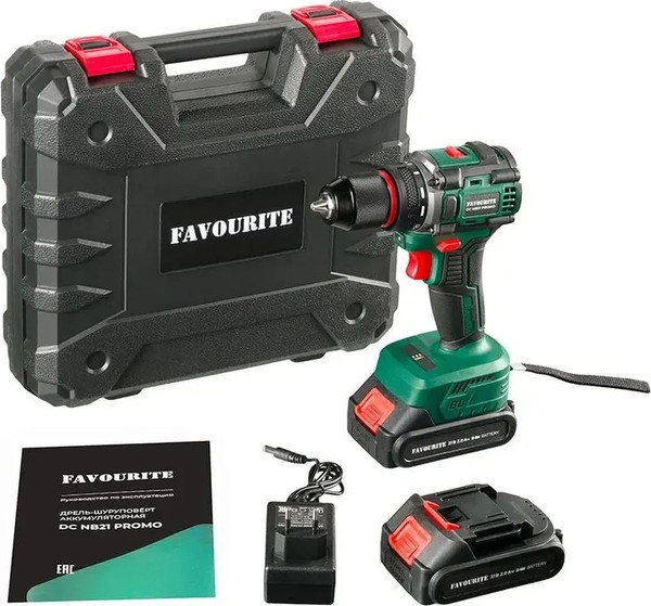 Аккумуляторная дрель-шуруповерт Favourite DC NB21 PROMO SET / 121158221