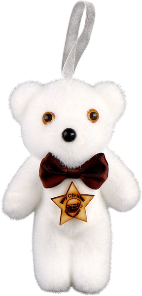 Набор елочных игрушек Sima-Land Белые мишки с бантиком / 10766694 - фото