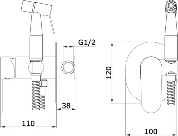 Гигиенический душ со смесителем Vieir V283551G