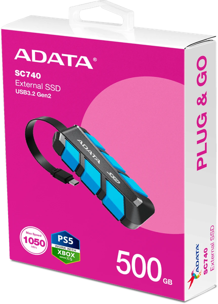 Внешний жесткий диск A-data SC740 USB3.2 Gen2 500GB