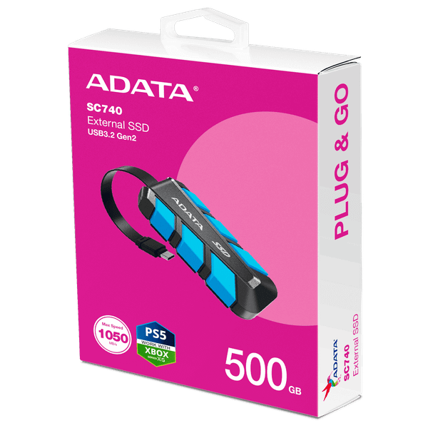 Внешний жесткий диск A-data SC740 USB3.2 Gen2 500GB