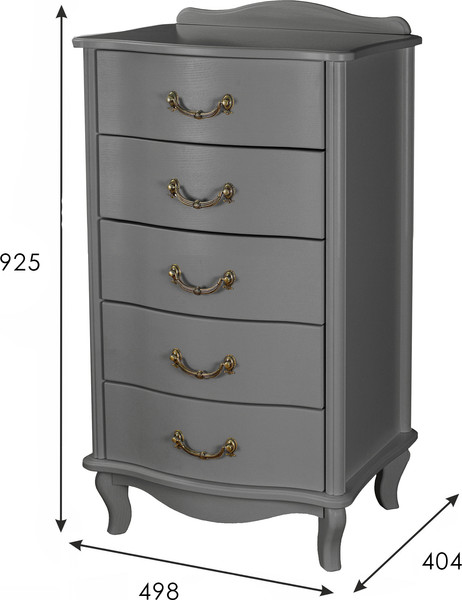 Комод Мебелик Джульетта узкий 5 ящиков