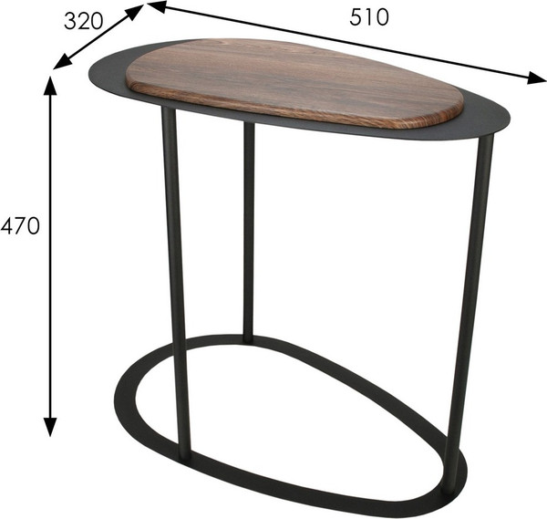 Журнальный столик Мебелик МеталлАрт М024
