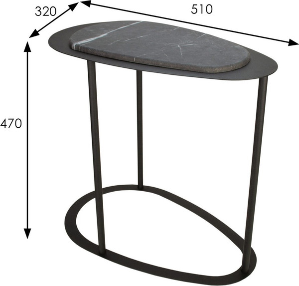 Журнальный столик Мебелик МеталлАрт М024