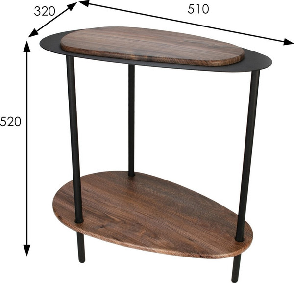 Журнальный столик Мебелик МеталлАрт М036