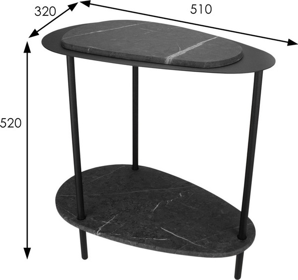 Журнальный столик Мебелик МеталлАрт М036