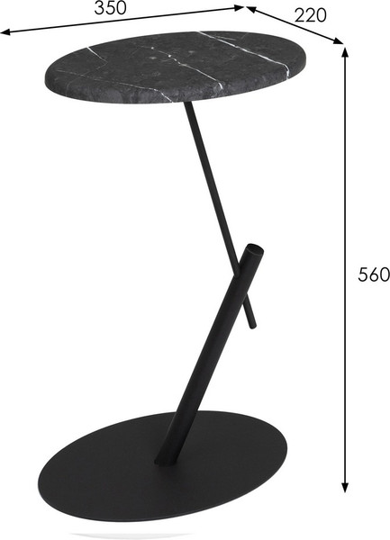 Приставной столик Мебелик МеталлАрт М015