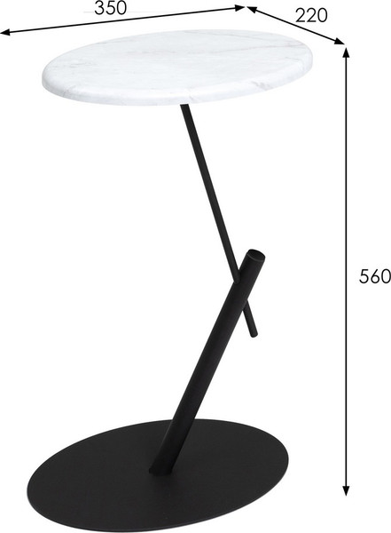 Приставной столик Мебелик МеталлАрт М015 овальный