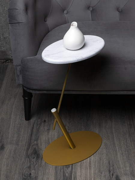 Приставной столик Мебелик МеталлАрт М015 овальный