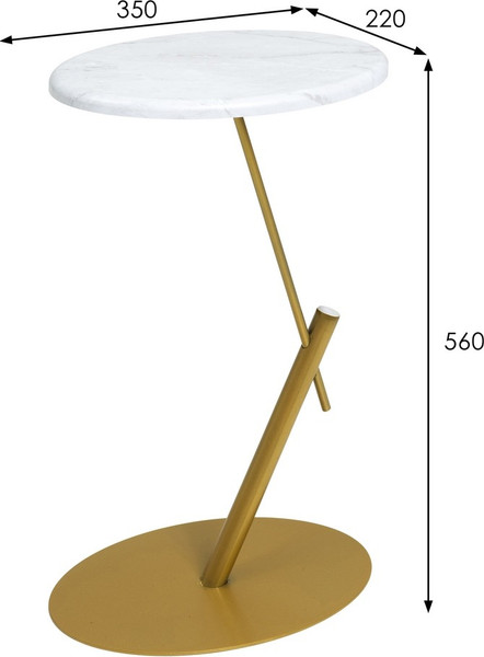 Приставной столик Мебелик МеталлАрт М015 овальный