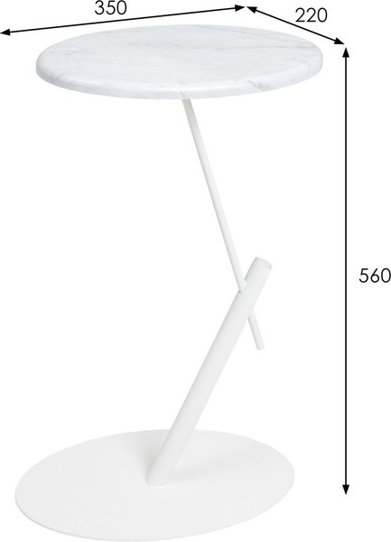 Приставной столик Мебелик МеталлАрт М015 овальный