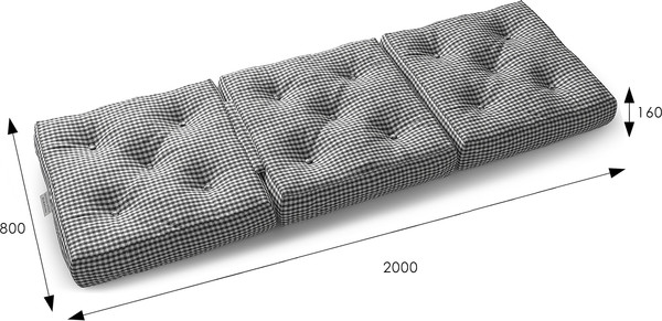 Бескаркасный пуф-трансформер Мебелик Футон C