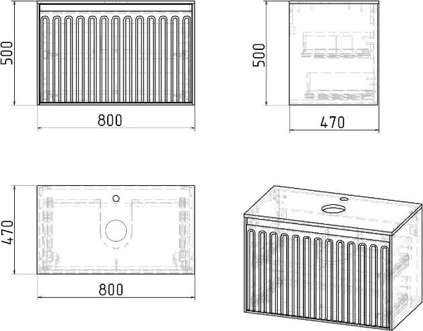 Тумба под умывальник Grossman Кристалл-80 / 108045