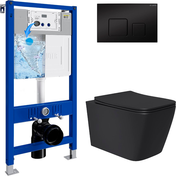 Унитаз подвесной с инсталляцией Lauter Magdeburg 21103EC + 21901002 - фото