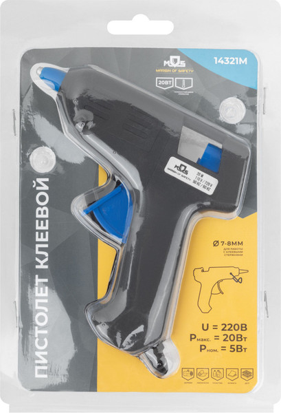 Клеевой пистолет MOS д.7мм 5 Вт / 14321М