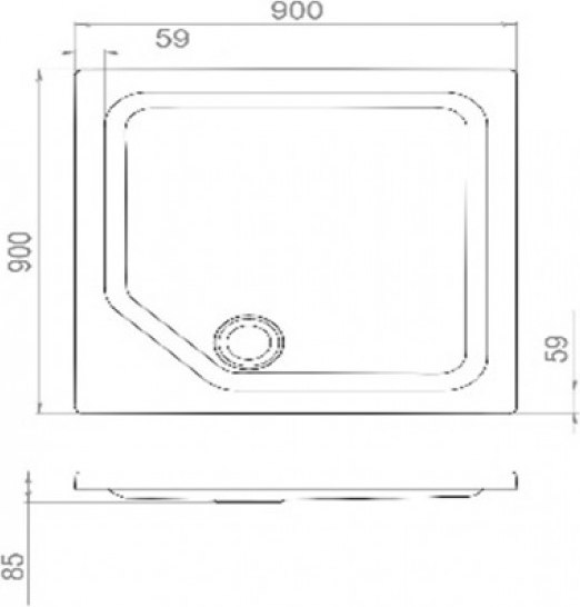 Душевой поддон Maroni Низкий квадрат 90х90