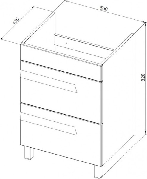 Тумба под умывальник Maroni Siena-60 (напольная)