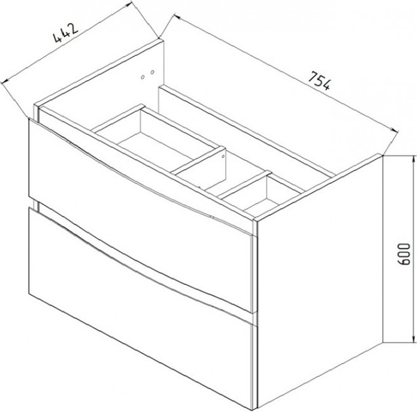 Тумба под умывальник Maroni Napoli-80 (подвесная)