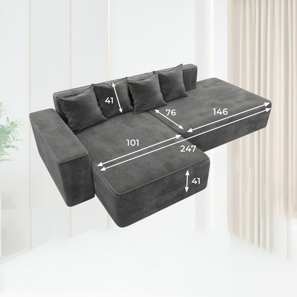 Диван угловой Лига Диванов Лига-079 левый / 129823L