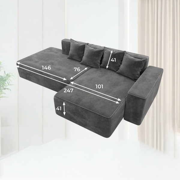 Диван угловой Лига Диванов Лига-079 правый / 129823