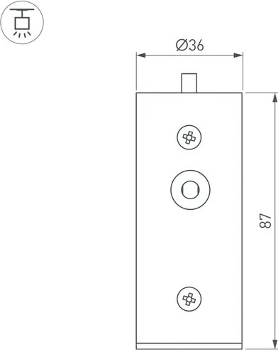 Заглушка для профиля Arlight ROUND-D36-360 BLACK с отверстием / 050534