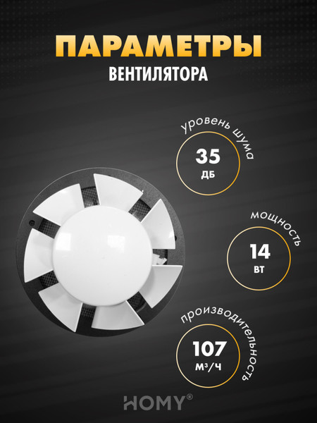 Вентилятор накладной Homy Air AO150WS
