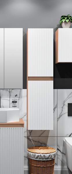 Шкаф-полупенал для ванной Runo Соренто 40 вертикаль - фото