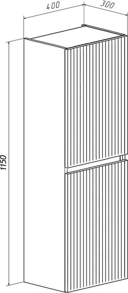 Шкаф-полупенал для ванной Runo Соренто 40 вертикаль