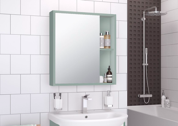 Шкаф с зеркалом для ванной Runo Эко 52 - фото