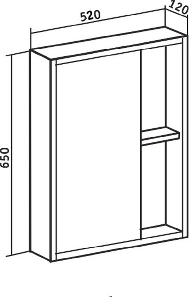 Шкаф с зеркалом для ванной Runo Эко 52