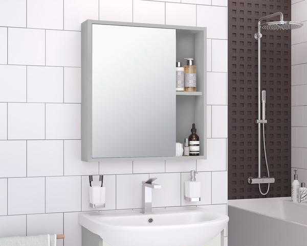 Шкаф с зеркалом для ванной Runo Эко 60 - фото