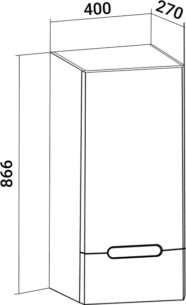 Шкаф для ванной Runo Парма 40 левый