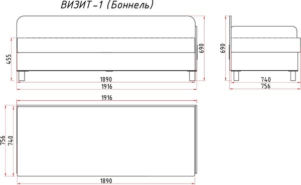 Тахта Домовой Визит-1 3нр Боннель-1Пд Г