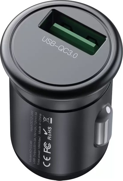 Адаптер питания автомобильный XO QC3.0 18W / CC46