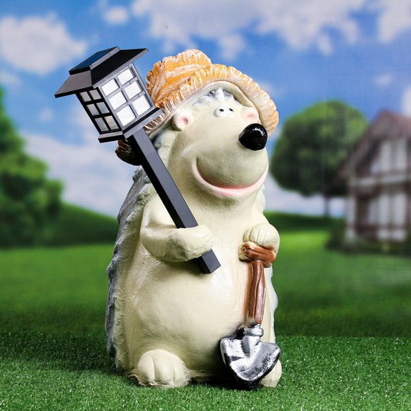 Садовая фигура-светильник Хорошие сувениры Ежик с фонарем / 4203377