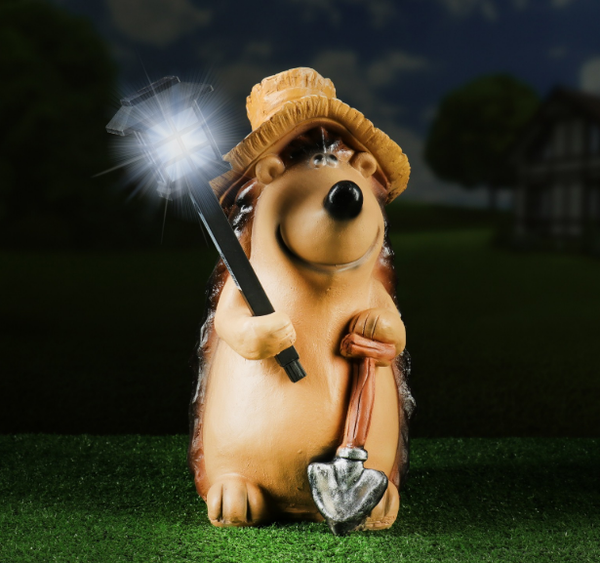 Садовая фигура-светильник Хорошие сувениры Ежик с фонарем / 4203377