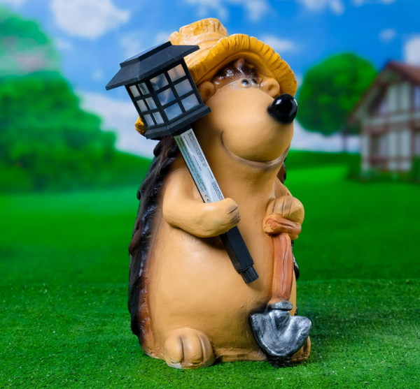 Садовая фигура-светильник Хорошие сувениры Ежик с фонарем / 4203377