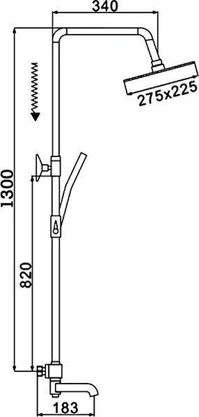 Душевая система со смесителем Rose R3536