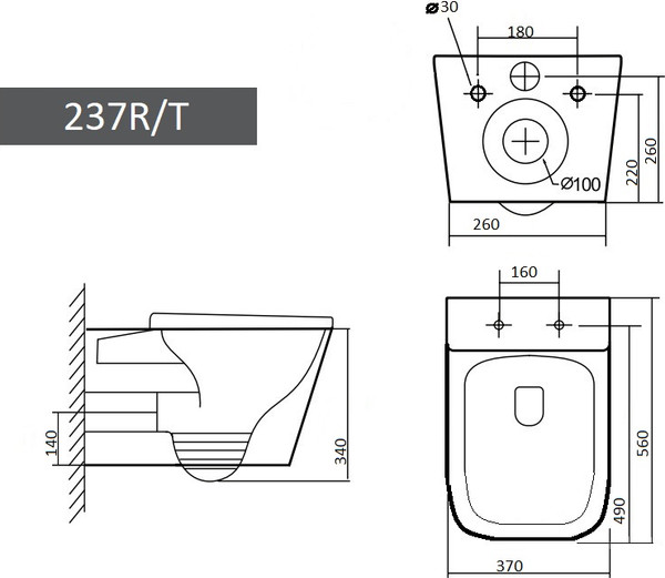 Унитаз подвесной Grado GD-W237Т