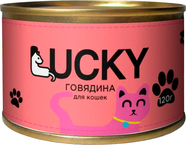 Влажный корм для кошек LUCKY С говядиной / TUZ939 - фото