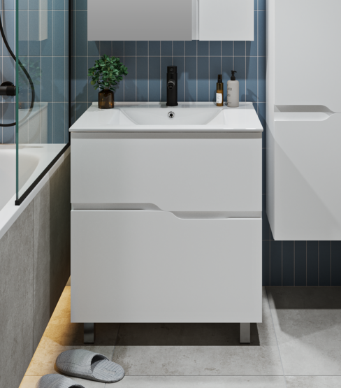 Тумба с умывальником Runo Палермо 80 + Teffy 80 - фото