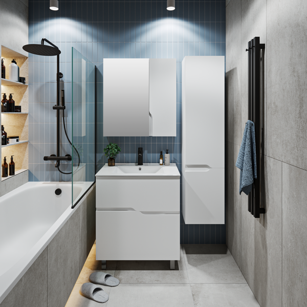 Тумба с умывальником Runo Палермо 80 + Teffy 80