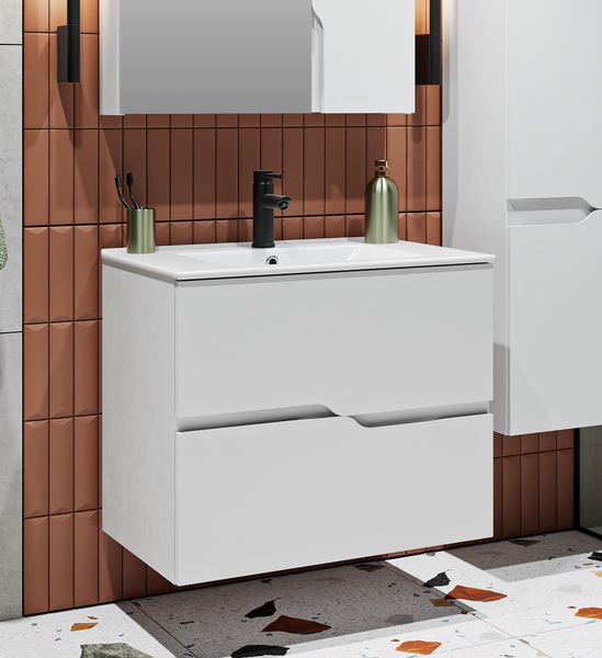 Тумба с умывальником Runo Палермо 60 + Teffy 60 - фото