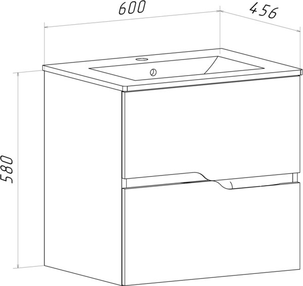 Тумба с умывальником Runo Палермо 60 + Teffy 60